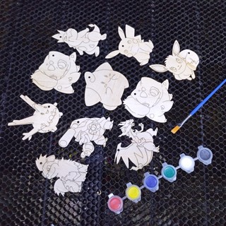 Set 10 Hình Gỗ Tô Màu Chủ Đề Pokemon - Nhiều Mẫu Xinh Xắn Cho Bé Sáng Tạo - Hình Gỗ Tô Màu Cho Bé