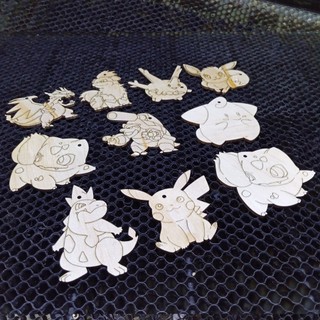 Set 10 Hình Gỗ Tô Màu Chủ Đề Pokemon - Nhiều Mẫu Xinh Xắn Cho Bé Sáng Tạo - Hình Gỗ Tô Màu Cho Bé