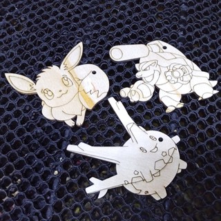 Set 10 Hình Gỗ Tô Màu Chủ Đề Pokemon - Nhiều Mẫu Xinh Xắn Cho Bé Sáng Tạo - Hình Gỗ Tô Màu Cho Bé