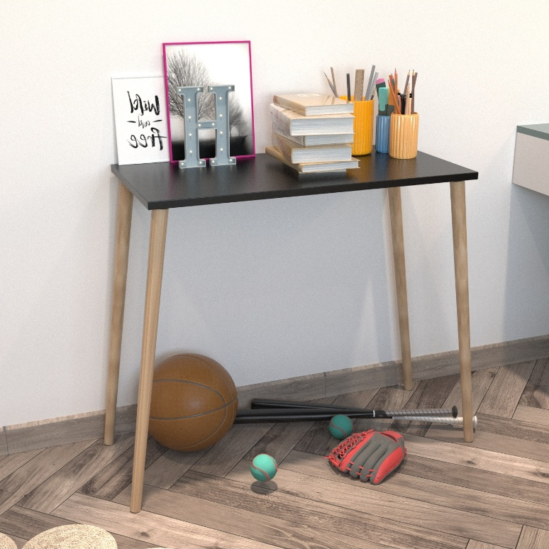 Ảnh Bàn làm việc chân gỗ tự nhiên, bàn học, bàn gaming Behomes 2