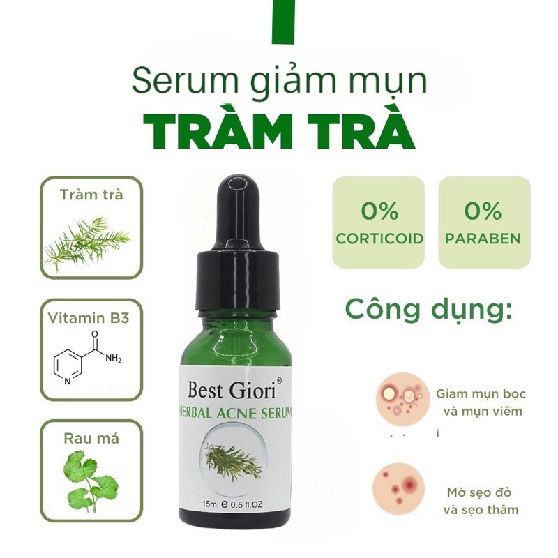 Serum giảm mụn thâm và làm dịu da, kiểm soát dầu BEST GIORI 15ml