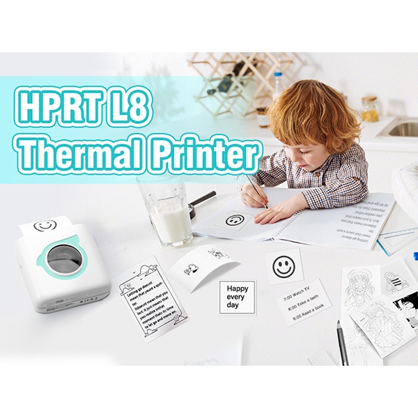 [ Bảo hành 12 Tháng ] Máy in nhiệt mini L8 ( in nhãn, giấy note ) Chính Hãng HPRT