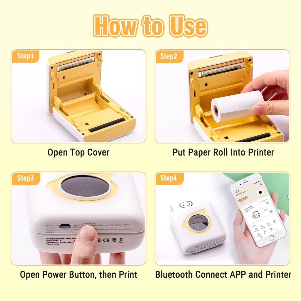 [ Bảo hành 12 Tháng ] Máy in nhiệt mini L8 ( in nhãn, giấy note ) Chính Hãng HPRT