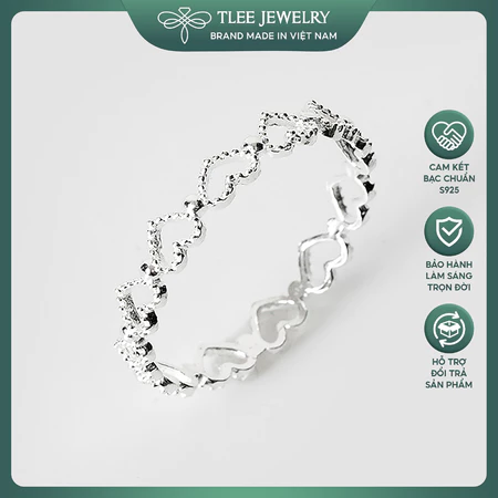 Nhẫn bạc nữ TLEE tim Empty heart mini TLEE JEWELRY A0240