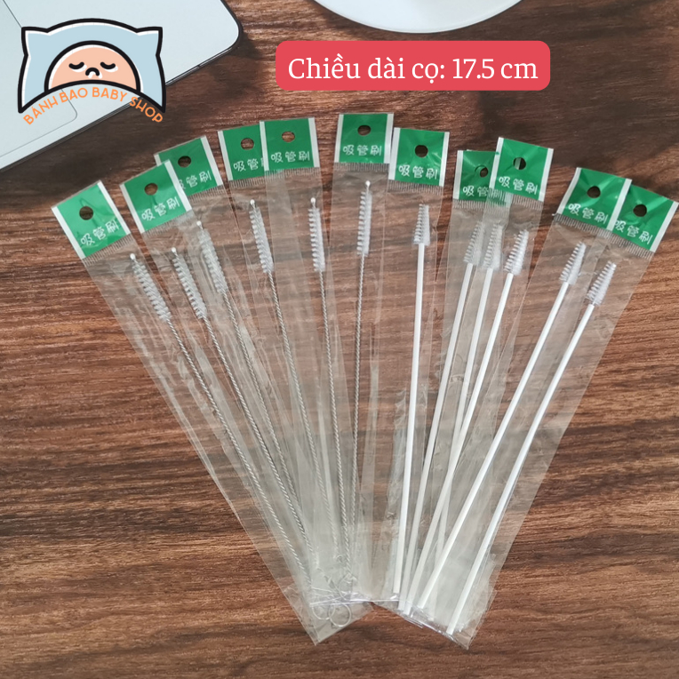 Que cọ rửa vệ sinh ống hút 17cm, 20cm thép không rỉ que cọ rửa vệ sinh ...