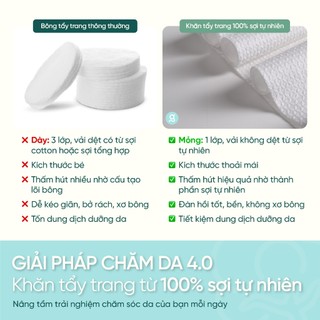 COMBO 2 Túi Khăn khô tẩy trang cao cấp Goêm 5s Daily 200m