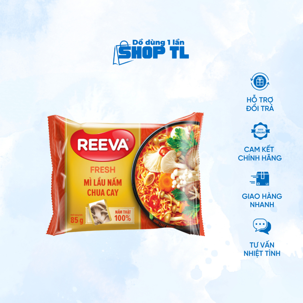 Thùng 30 gói mì Reeva lẩu nấm chua cay 85g | Shopee Việt Nam
