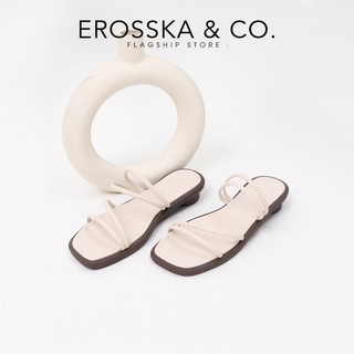Erosska- Giày sandal nữ mũi vuông phối dây quai mảnh mang được 2 kiểu cao 2cm màu nâu _ EM105
