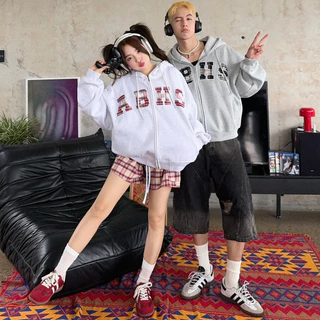 AB HOUSE - Áo khoác hoodie zip nỉ bông thêu Caro AB thời trang nam nữ