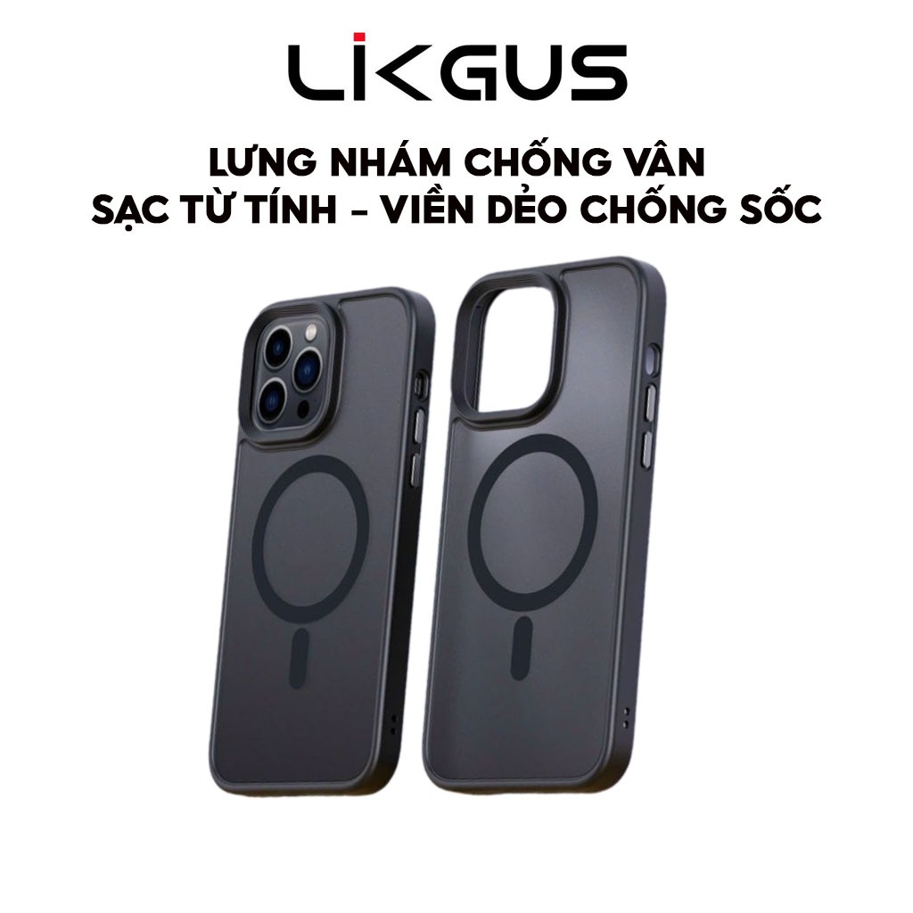 Ảnh Ốp LIKGUS-Lưng Nhám Chống Vân-Chống Ố-Chống Sốc-Hỗ Trợ Sạc Không Dây Cho IP Series 11-12-13-14-15-16 2