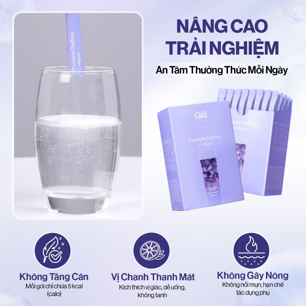 Ảnh Bột Uống Collagen Cao Cấp Kết Hợp Saffron Gilaa (60 gói x 2g) 2