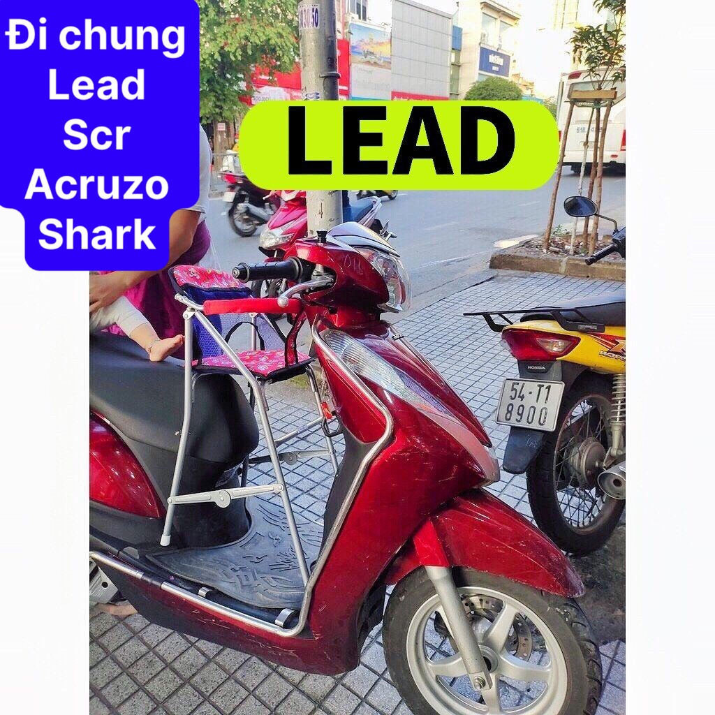 Ghế ngồi xe máy Lead , Scr , acruzo , shark cho bé , ghế ga xếp sắt sơn tĩnh điện gấp gọn