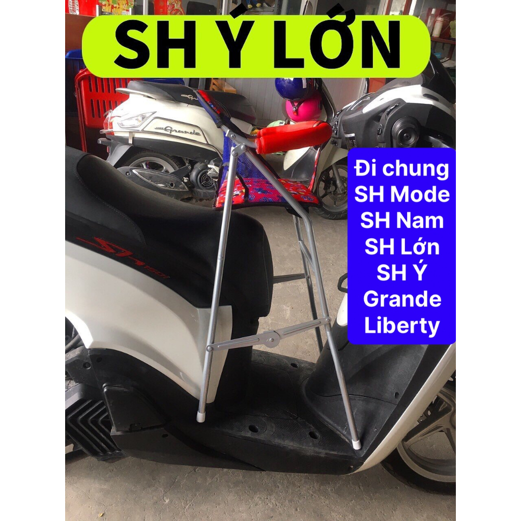 GHẾ GA XẾP SẮT SƠN TĨNH ĐIỆN XE SH NAM , LỚN , Ý , SH MODE CHO BÉ
