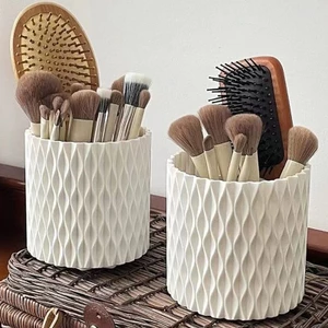 Hộp Đựng Cọ Trang Điểm Thiết Kế 5 Ngăn (SÓNG 3D) , Hộp Để Bàn Đa Năng Cao Cấp