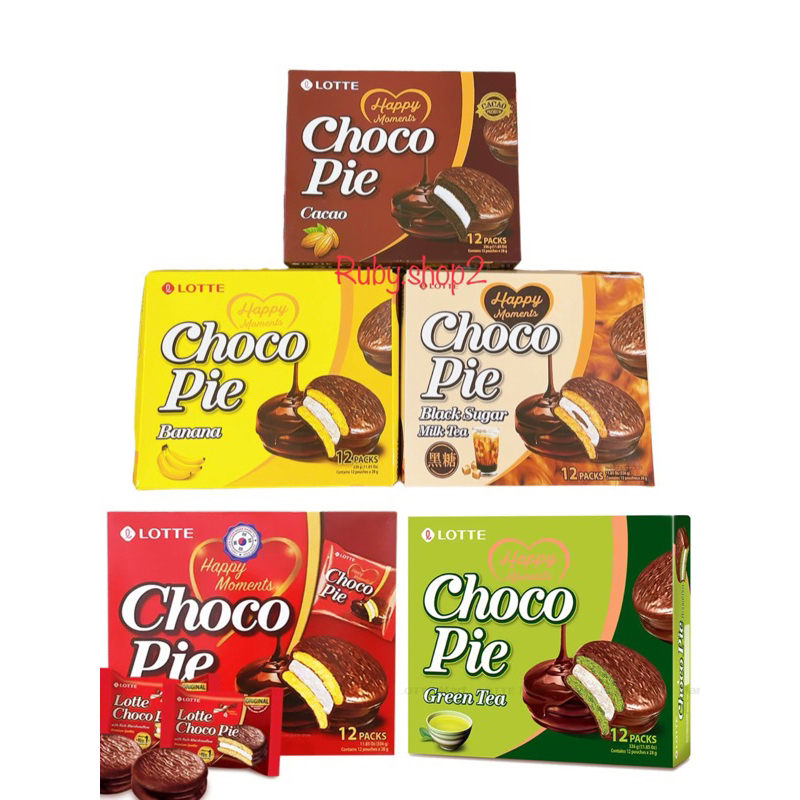 Bánh Lotte Choco Pie Đủ vị 12psc/ hộp 336G_ Nhập khẩu Hàn Quốc | Shopee ...