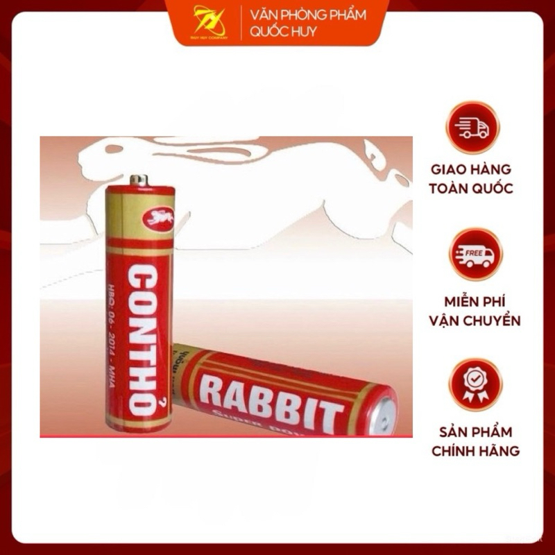 LE 4 QUẢ( 2 ĐÔI) PIN TIỂU AA CON THỎ R6P 1,5V - VPP QUÔC HUY