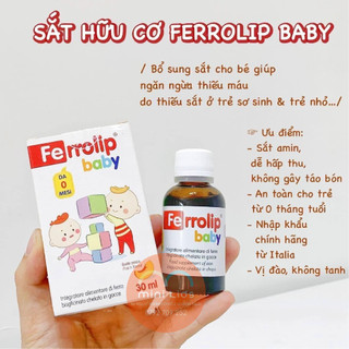 Sắt hữu cơ Ferrolip Baby cho bé hương đào tự nhiên thơm ngon