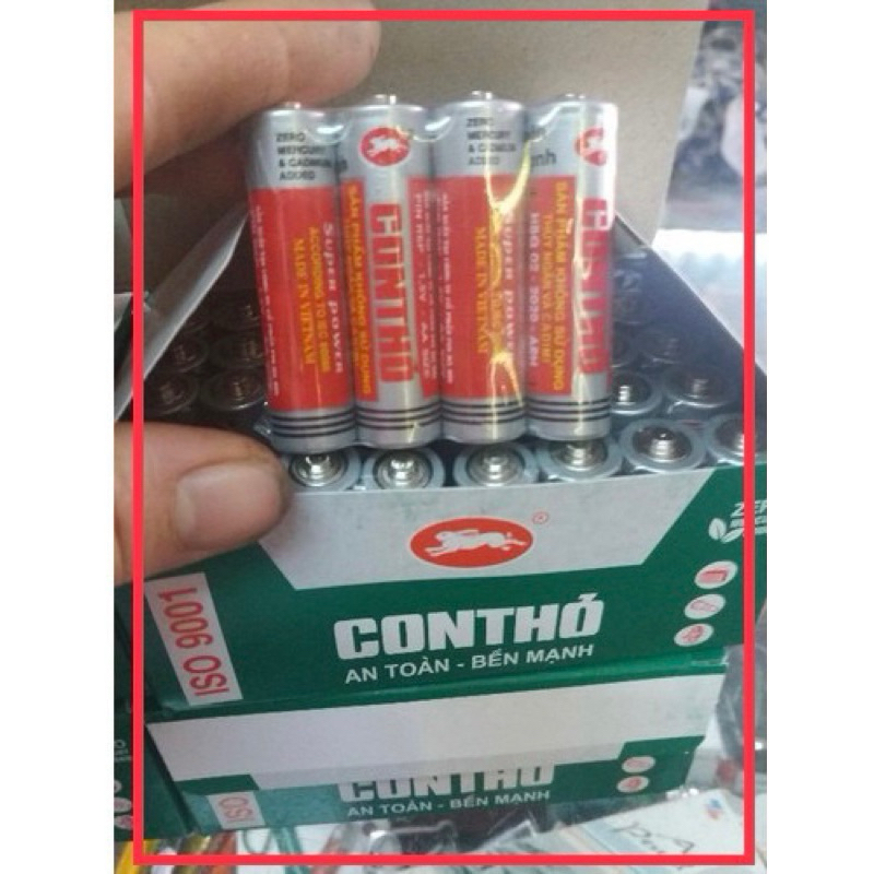 LE 4 QUẢ( 2 ĐÔI) PIN TIỂU AA CON THỎ R6P 1,5V - VPP QUÔC HUY