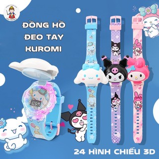 ĐỒNG HỒ ĐEO TAY ĐIỆN TỬ KUROMI / ELSA / HELLO KITTY HIỂN THỊ NGÀY GIỜ KÈM ĐÈN CHIẾU 3D NGỘ NGHĨNH NHIỀU MÀU SẮC