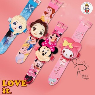 ĐỒNG HỒ ĐEO TAY ĐIỆN TỬ KUROMI / ELSA / HELLO KITTY HIỂN THỊ NGÀY GIỜ KÈM ĐÈN CHIẾU 3D NGỘ NGHĨNH NHIỀU MÀU SẮC