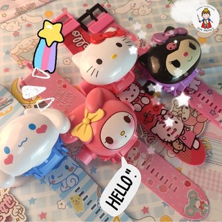 ĐỒNG HỒ ĐEO TAY ĐIỆN TỬ KUROMI / ELSA / HELLO KITTY HIỂN THỊ NGÀY GIỜ KÈM ĐÈN CHIẾU 3D NGỘ NGHĨNH NHIỀU MÀU SẮC