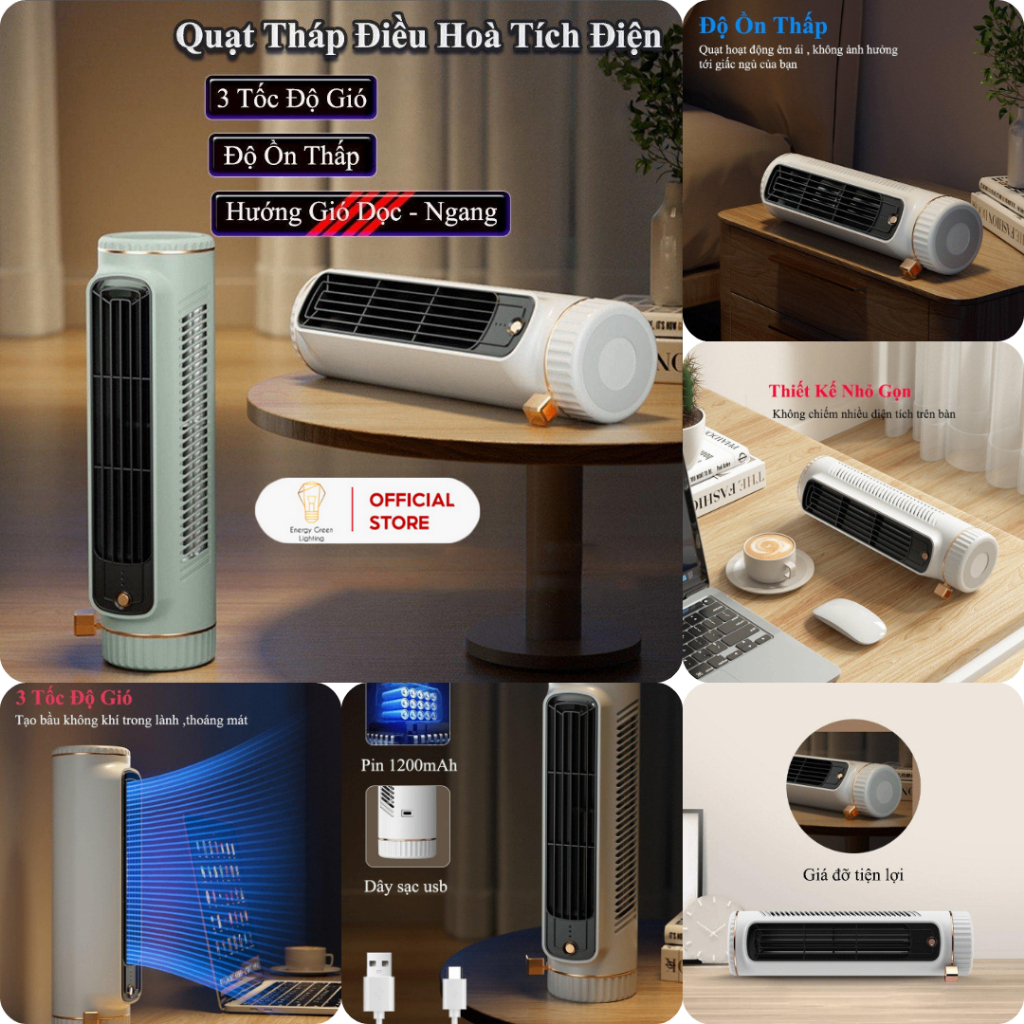 Ảnh Quạt Tháp Điều Hoà Mini Để Bàn Energy Green Lighting QB-E2 - E5 - Dành Cho Dân Văn Phòng - Siêu Mát 1