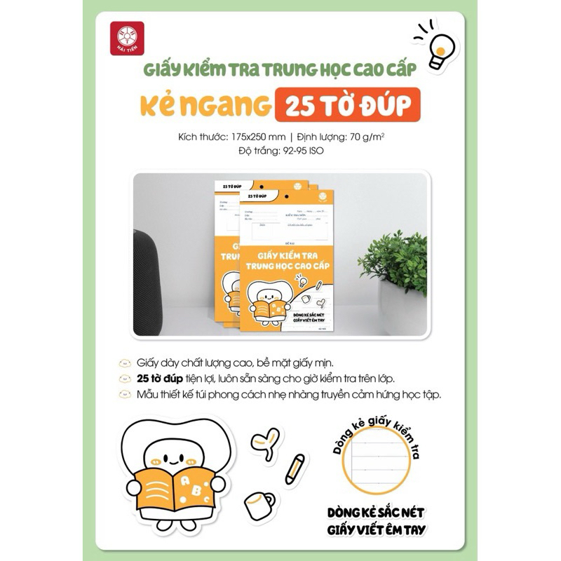 GIẤY KIỂM TRA KẺ NGANG, TÚI 25 TỜ ĐÔI MÃ2029 HT - VPP QUỐC HUY