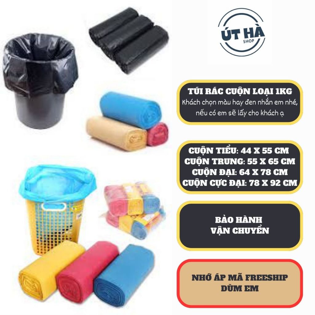 RẺ NHẤT - [Loại hàng ĐỦ 1 KG] Bao rác/ Túi rác cuộn chất liệu nilon tự ...