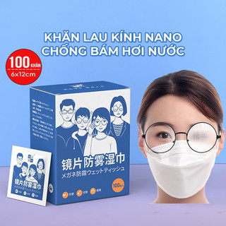 Hộp 100 Khăn Lau Kính Nano, Khăn Giấy Chống Bám Hơi Nước Chống Mờ Sương Mồ Hôi Chống Nhờn 88500