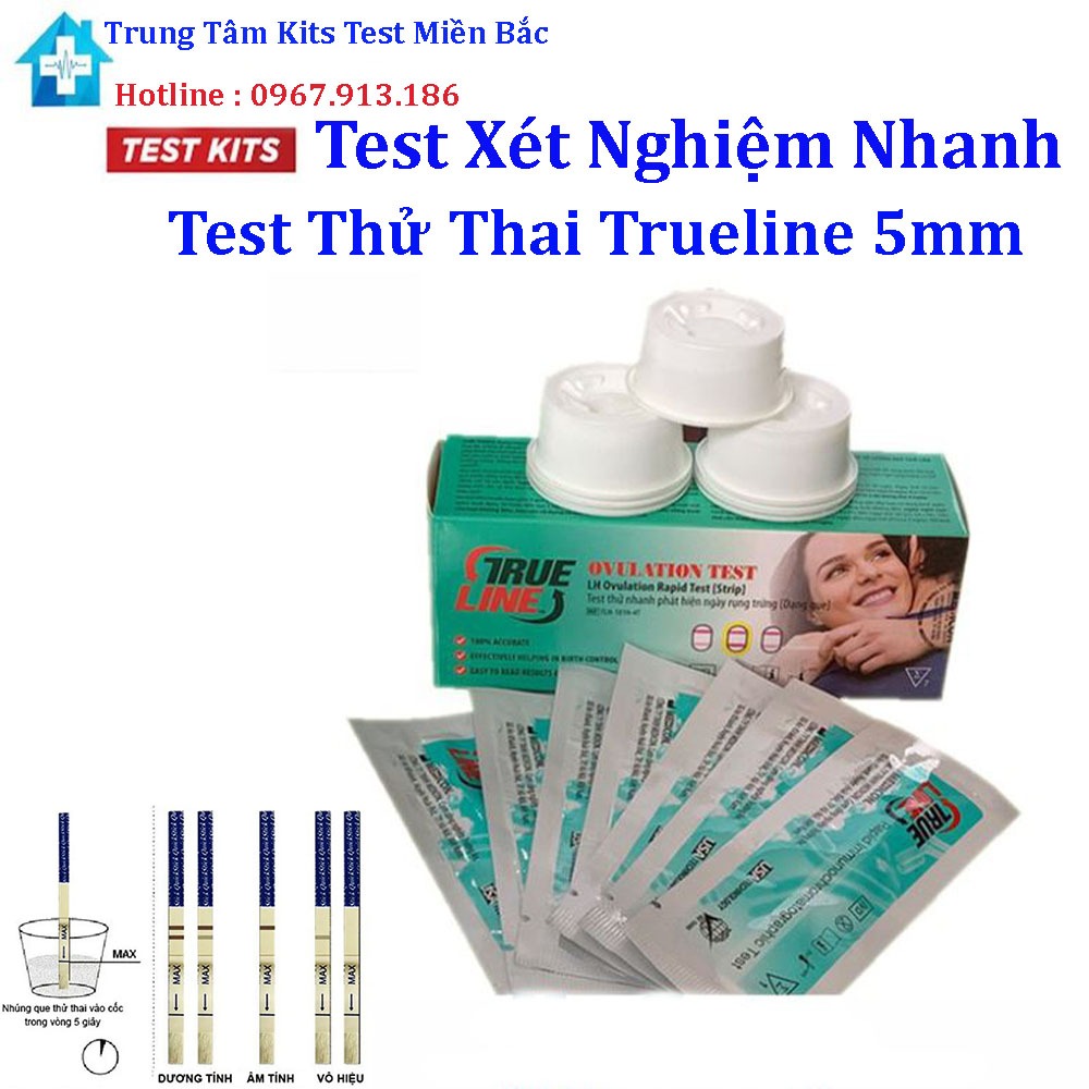 Que Thử Thai Sớm HCG Trueline 5mm Hộp 50 Test | Shopee Việt Nam