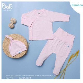 Bộ Cài Chéo Baru Kèm Mũ Cho Bé Từ 0-3m