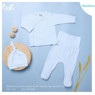 Bộ Cài Chéo Baru Kèm Mũ Cho Bé Từ 0-3m