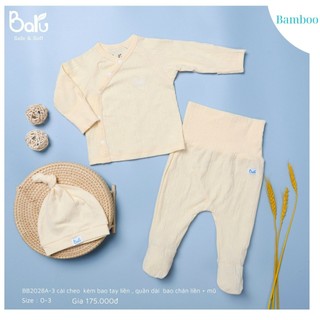 Bộ Cài Chéo Baru Kèm Mũ Cho Bé Từ 0-3m