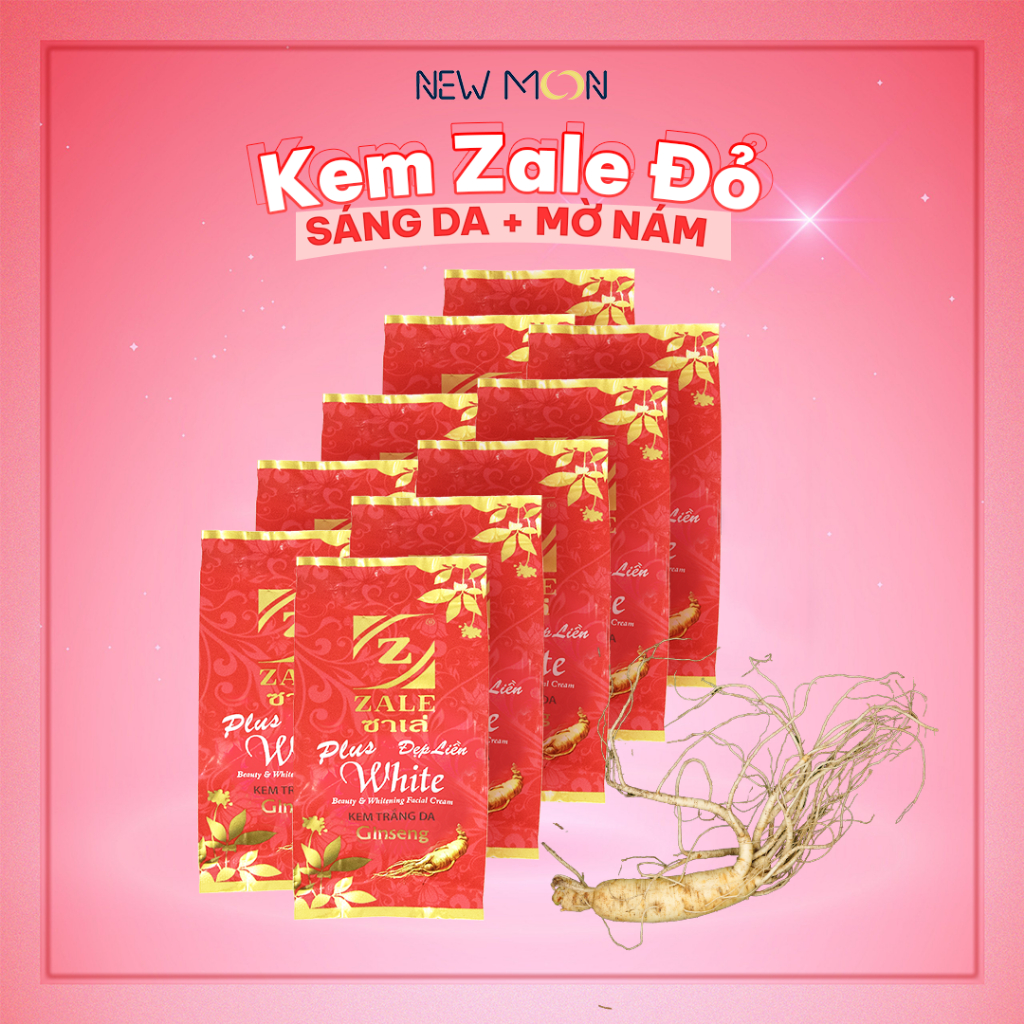 Kem dưỡng sáng da mờ nám, giảm mụn nén [ZALE THÁI] ĐỎ nhân sâm - Combo 10 hũ
