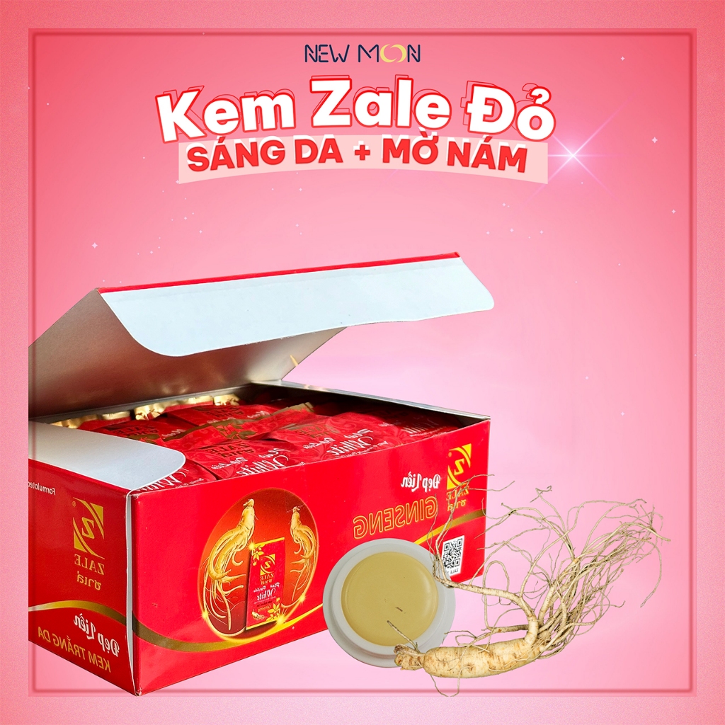 Kem dưỡng sáng da mờ nám nén [ZALE THÁI] ĐỎ nhân sâm - Hộp 24 hũ
