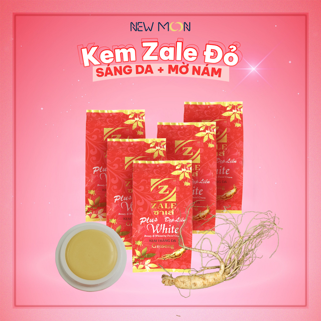 Kem dưỡng sáng da mờ nám, giảm mụn nén [ZALE THÁI] ĐỎ nhân sâm - Combo 5 hũ