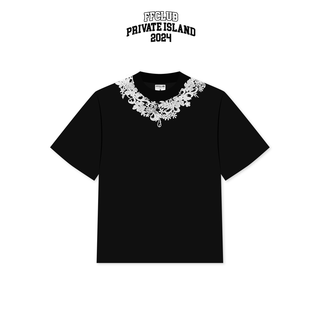 Áo thun Oversize Thun xốp Phối Ren Flower FFCLUB Mix