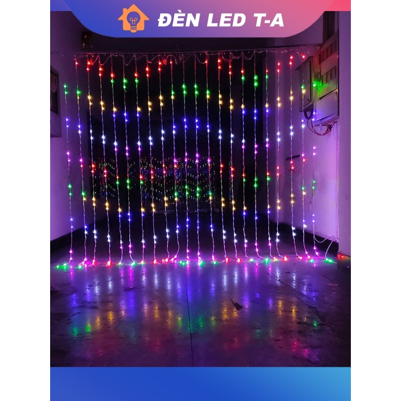 Đèn Led Trang Trí hiệu ứng thác nước mưa rơi 3m*2m- Đèn nháy mành rèm ...
