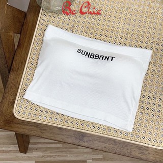 Áo Ống VECYLA Croptop Thun Gân B 5508, Áo Quây Bra Trơn Thêu Chữ Basic Siêu Hot Siêu Sexy SUNBBRNT