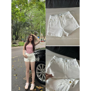 Quần đùi bò nữ siêu xinh, quần short trắng ôm siêu basic dễ mặc N16