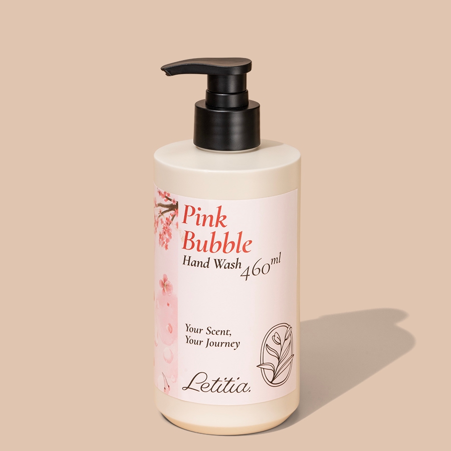 Nước Rửa Tay Pink Bubble - Letitia 3 Tầng Hương Thơm Thanh mát, Thư Giãn, Sạch Khuẩn Size 460ml