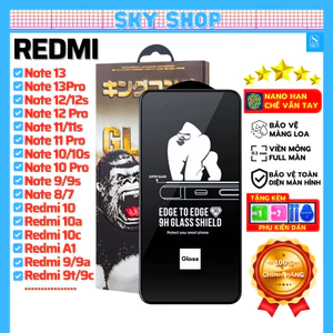 Kính cường lực Redmi 13 12 Note 12s 11 11s Pro 10 Pro 10s 9s 9 12C A1 A2+ Turbo K30 K40 K50 Gaming 10C 13C 10A 9A 9C 8