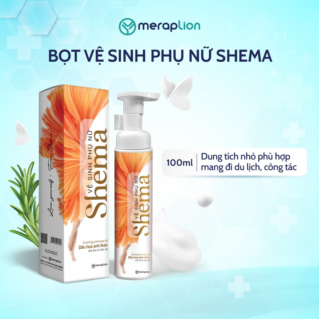 Combo 2 chai Vệ sinh phụ nữ SHEMA 100ml giúp làm sạch dịu nhẹ, dưỡng ẩm và phục hồi làn da vùng nhạy cảm