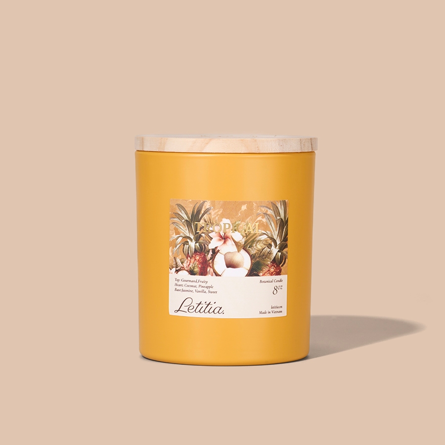 [TẶNG TÚI QUÀ] Nến thơm Cao Cấp Letitia Tropical Hương Trái Cây Nhiệt Đới Thanh Ngọt Giúp Thư Giãn 3 Size 130/220gr