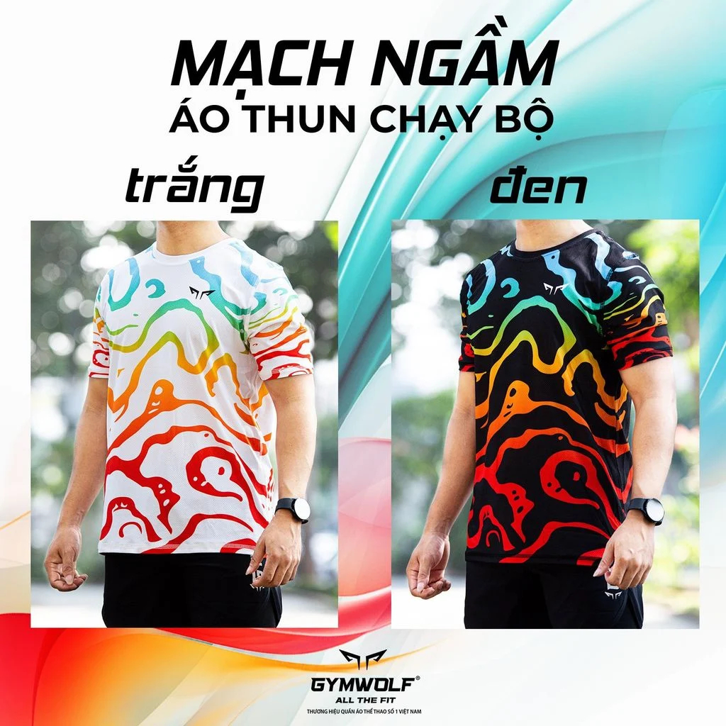 Áo Chạy Bộ Nam Mạch Ngầm Thương Hiệu GYMWOLF, Chất Vải Nhẹ, Nhanh Khô, Thoáng Khí