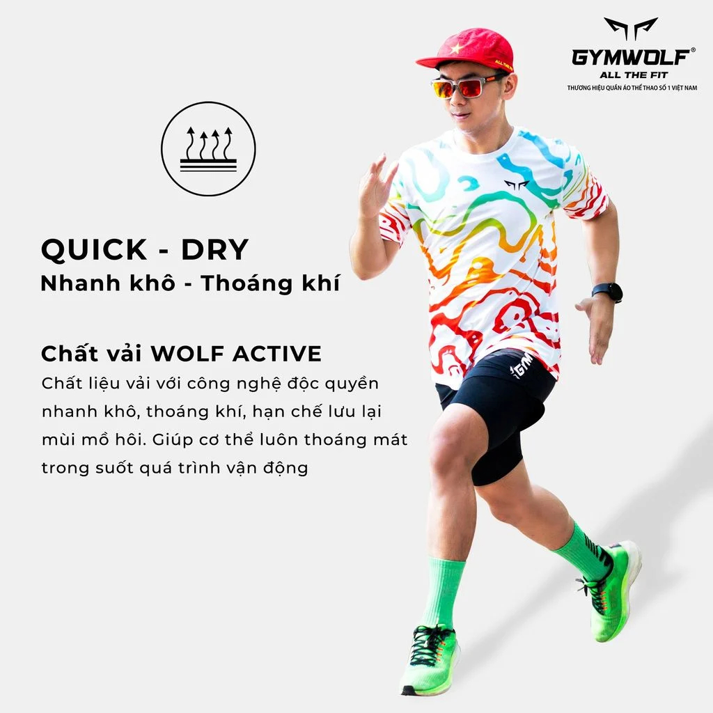 Áo Chạy Bộ Nam Mạch Ngầm Thương Hiệu GYMWOLF, Chất Vải Nhẹ, Nhanh Khô, Thoáng Khí