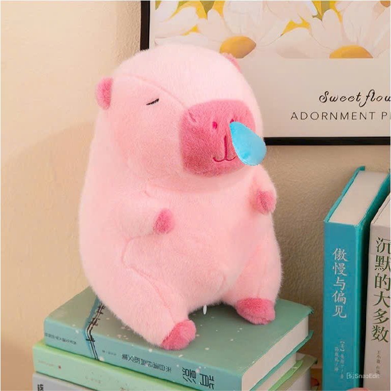 Gấu Bông Capybara Màu Hồng Cappybara Hồng Dễ Thương Capybara Mầu Hồng Cao Cấp Chất Liệu Vải Lông Mềm Mại