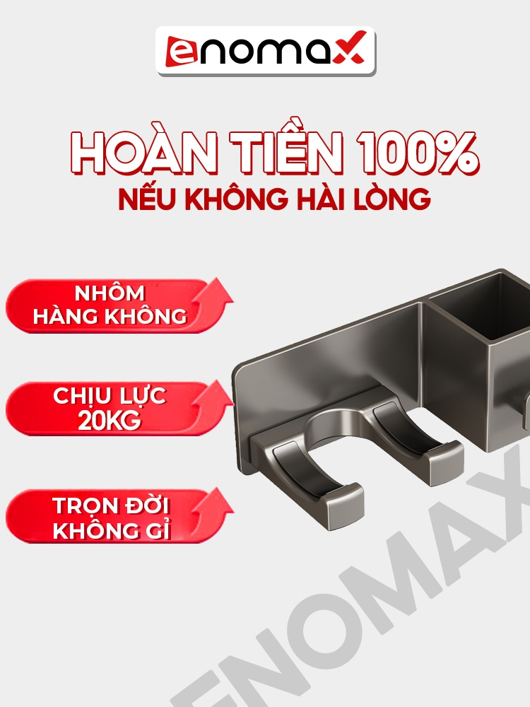 Giá Đỡ Máy Sấy Tóc Enomax Dán Tường Chắc Chắn, Nhôm Hàng Không, BH 10 Năm - Không Khoan Tường