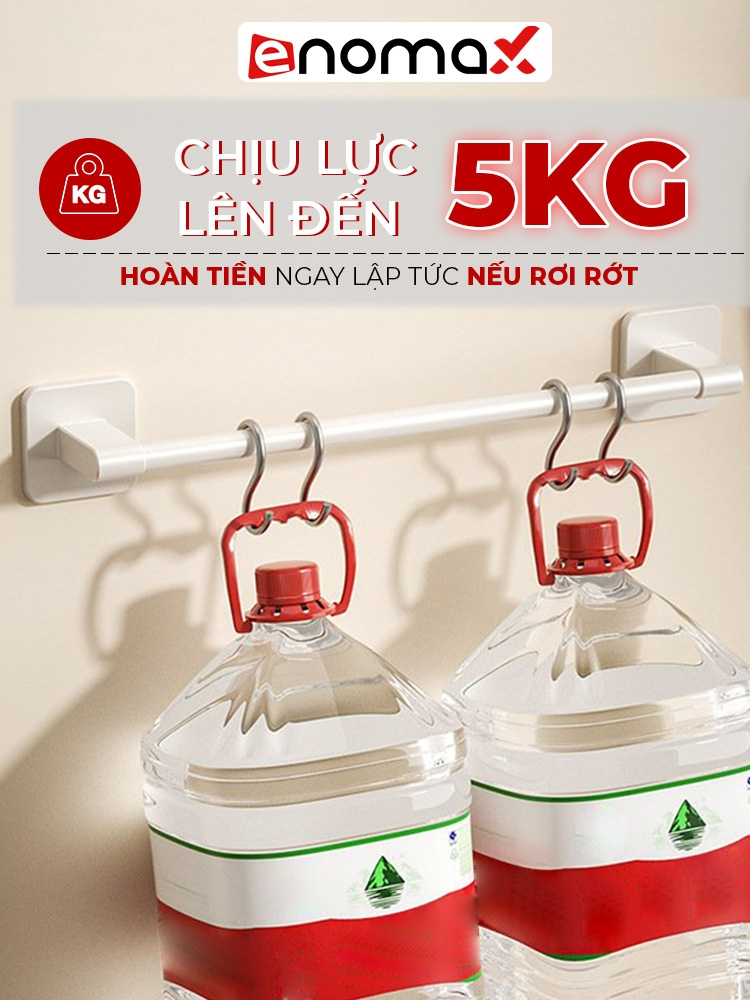 Ảnh Giá kệ treo khăn tắm /quần áo, đồ dùng phòng tắm, chât liệu nhôm hàng không chống gỉ, bảo hành 10 năm Enomax ( Eno 0442) 2