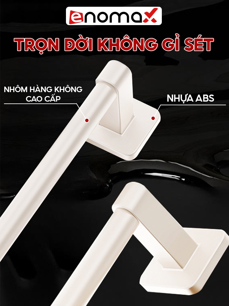 Ảnh Giá kệ treo khăn tắm /quần áo, đồ dùng phòng tắm, chât liệu nhôm hàng không chống gỉ, bảo hành 10 năm Enomax ( Eno 0442) 4